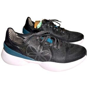 Gaiam Yoga Walking Women’s Size 7 Ortholite Black Teal White Shoe Orthopedic NWT